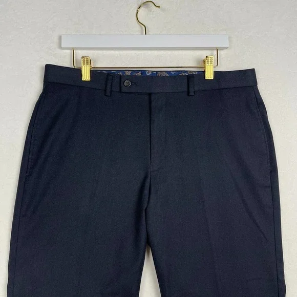 Ralph Lauren Men’s Dress Pants 34X30 Classic Fit Flat Front Pants Black - Picture 2 of 15